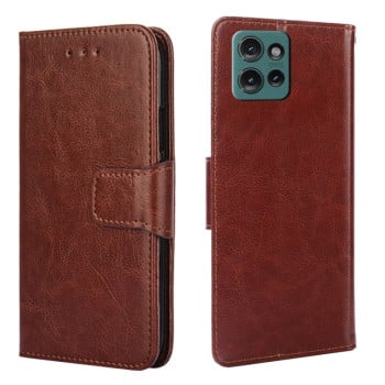 Чехол-книжка Crystal Texture для Motorola Edge 50 5G - коричневый