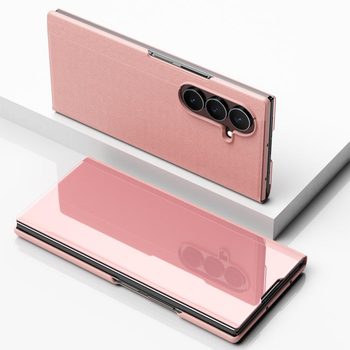 Чехол книжка Clear View на Samsung Galaxy TriFold — розово-золотой