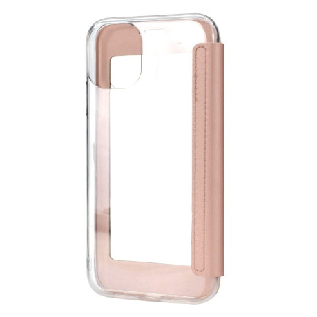 Чехол-книжка Solid Color Plain  Mirror на iPhone 11 - розовое золото