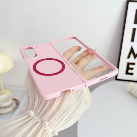 Протиударний чохол Skin Feel MagSafe Magnetic для Samsung Galaxy Fold 6 - рожевий