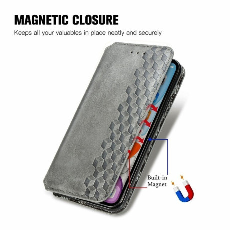 Чехол-книжка Cubic Grid для Samsung Galaxy M15 - серый