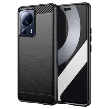 Протиударний чохол Brushed Texture Carbon Fiber на Xiaomi 13 Lite - чорний