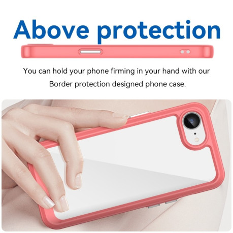 Противоударный чехол Colorful Acrylic Series для iPhone 16e - красный