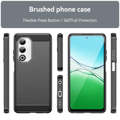 Чехол Brushed Texture Carbon Fiber на OPPO A5 4G Global - черный