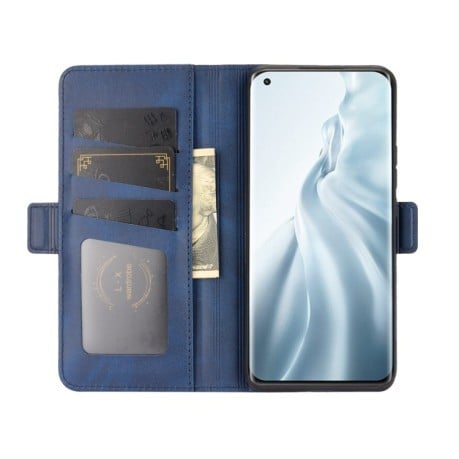 Чехол-книжка Dual-side Magnetic Buckle для Xiaomi Mi 11 - синий
