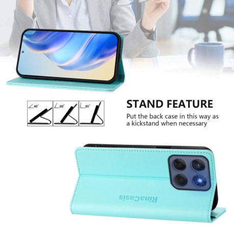 Чехол-книжка RC01 Dual-Folded Magnetic Suction RFID Leather на Motorola Edge 5G 2025 / Edge 60 Fusion - зеленый