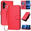 Чохол-книжка Carbon Fiber Texture на Samsung Galaxy F16 5G / M16 5G - червоний