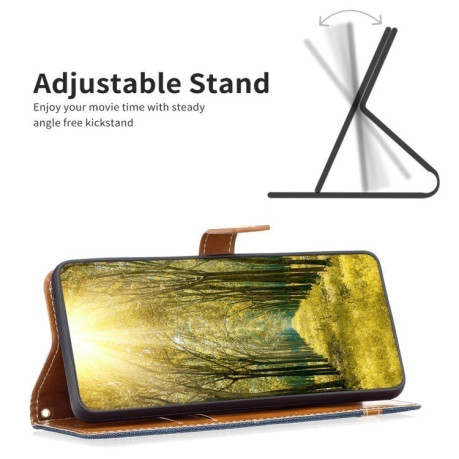Чохол-книжка Color Matching Denim Texture на Samsung Galaxy S25 5G - синій