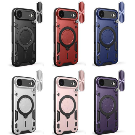 Противоударный чехол CD Texture Sliding Camshield Magnetic Holder на iPhone Air - черный