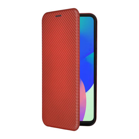 Чехол-книжка Carbon Fiber Texture на Samsung Galaxy M06 5G - коричневий