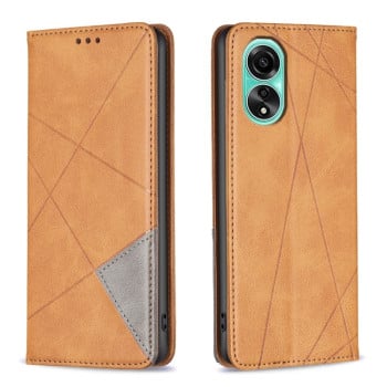 Чехол-книжка Rhombus Texture для OPPO A78 4G - желтый