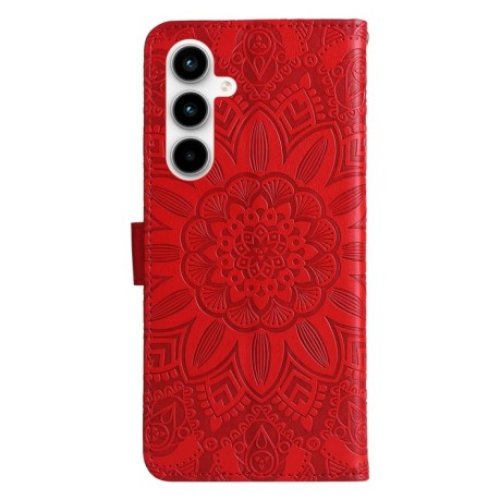Чехол-книжка Embossed Sunflower для Samsung Galaxy A35 - красный