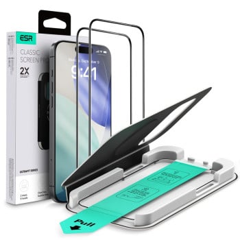 Комплект захисного скла ESR UltraFit Tempered Glass 2-pack на iPhone 17 Pro - transparent