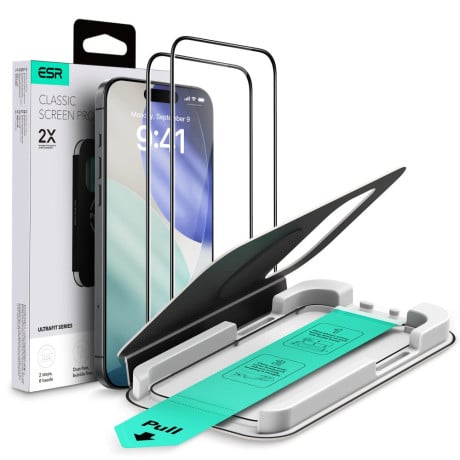 Комплект защитного стекла ESR UltraFit Tempered Glass 2-pack на iPhone 17 Pro - transparent