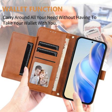 Чохол-книжка Multi-Card Slots Zipper Wallet на Realme Note 80 4G — коричневий