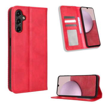 Чехол-книжка Magnetic Buckle Retro Crazy Horse Texture для Samsung Galaxy A14 5G - красный