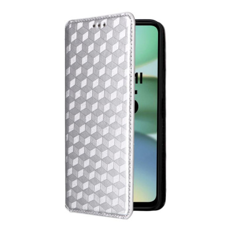 Чехол-книжка Cubic Grid Texture Flip Leather для Xiaomi Redmi A5 4G 173.3mm - серебристый