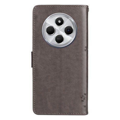 Чохол-книжка Happy Cat Pattern для Xiaomi Redmi 14C 4G/Poco C75/Redmi A4 5G - сірий