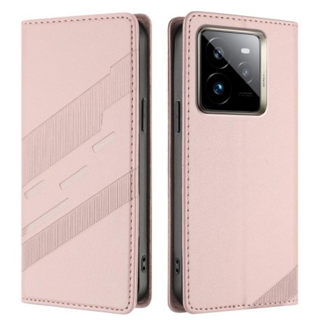 Чехол-книжка Embossed Multi-functional Wallet Retro Leather на Realme GT7 Pro - розовый