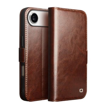 Чехол-книжка QIALINO Classic 103 Buckle с натуральной кожи на iPhone Air - коричневый