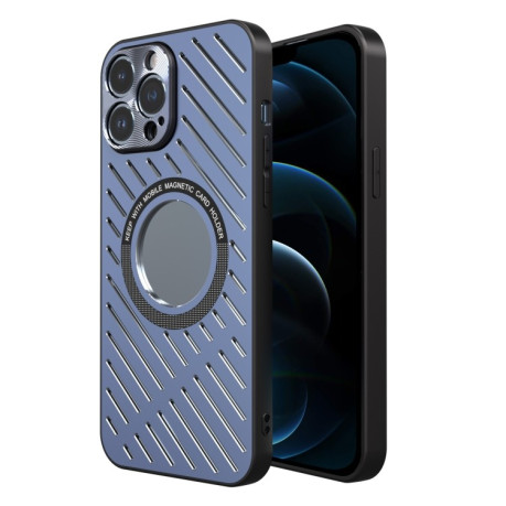 Противоударный чехол R-JUST RJ57 CD Pattern MagSafe Cooling для iPhone 12 Pro Max - синий