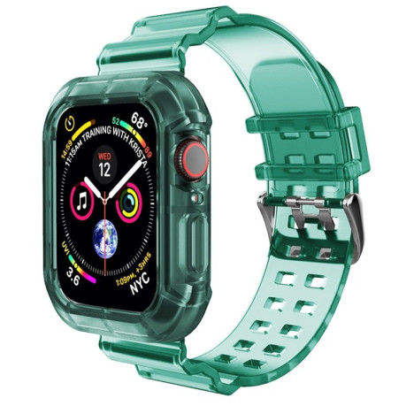 Спортивный ремешок Transparent для Apple Watch Series 8/7 41mm / 40mm / 38mm - зеленый