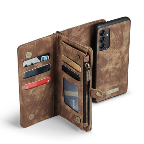 Чохол-гаманець CaseMe 008 Series Zipper Style на Samsung Galaxy A14 5G - коричневий