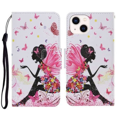 Чехол-книжка Colored Drawing Pattern для iPhone 14 Plus - Dance Girl