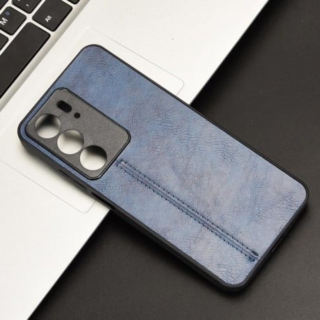 Чехол с прострочкой Sewing Cow Pattern на Realme C75 - синий