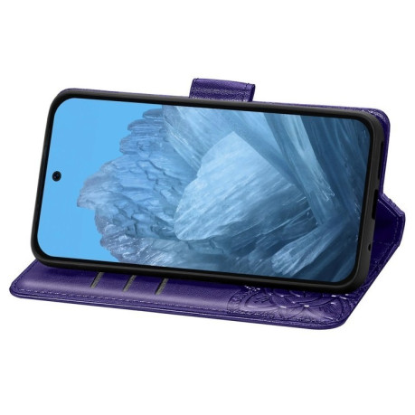 Чехол-книжка Butterfly Love Flower Embossed для Google Pixel 9 - фиолетовый