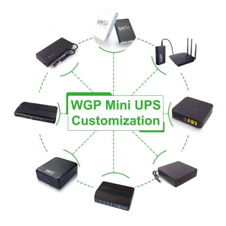 Повербанк безперебійник для роутера WGP Smart Charging UPS вихід 5V DC 9V 12V 8800 mAh до 1A-чорний