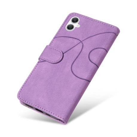 Чохол-книжка Dual-color Splicing Flip Leather на Samsung Galaxy A07 5G - фіолетовий