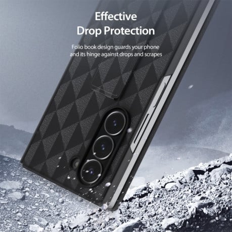 Чохол-книжка DUX DUCIS Fitt Series TPU + PU Texture для Samsung Galaxy Fold 6 5G - чорний