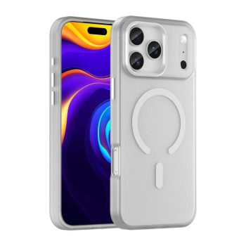 Противоударный чехол MagSafe Frosted Translucent TPU + PC на iPhone 18 Pro Max — белый