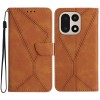 Чехол-книжка Stitching Embossed Leather на OnePlus 15 5G — коричневый