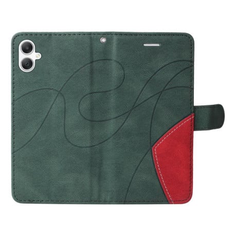Чохол-книжка Dual-color Splicing Flip Leather на Samsung Galaxy A07 5G - зелений