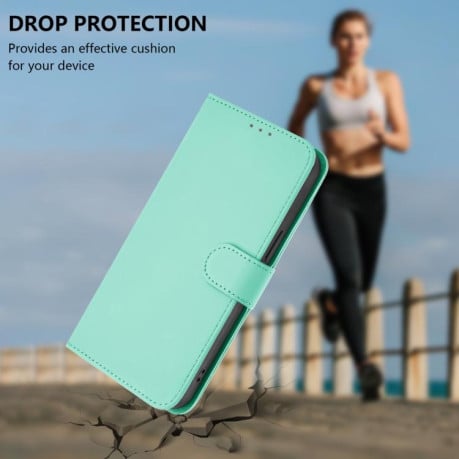 Чехол-книжка с мягким покрытием (Skin Feel) со шнурком на Infinix Smart 10 4G - зеленый