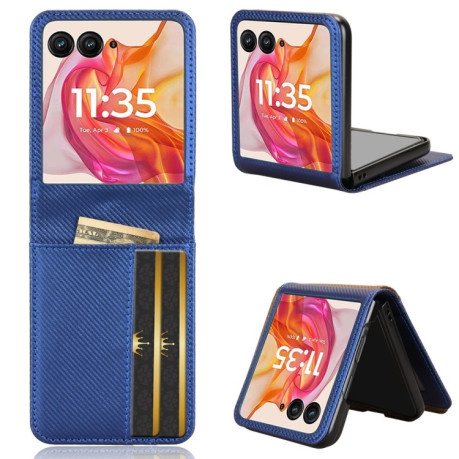 Протиударний чохол Card Slot PU Leather PC для Motorola Moto Razr 50 Ultra - синій