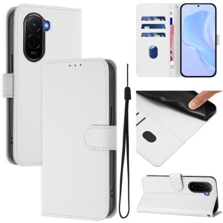 Чехол-книжка с мягким покрытием (Skin Feel) со шнурком на Xiaomi Poco M7 4G 169mm - белый