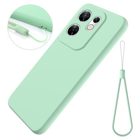 Силиконовый чехол Solid Color Liquid Silicone на Infinix Zero 30 4G - зеленый