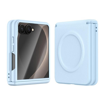 Чехол из эко-кожи Integrated Vegan Leather Central Magnetic с центральным магнитом на  Samsung Galaxy Flip8 5G — синий