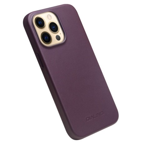 Кожаный чехол QIALINO Nappa Leather Case (with MagSafe Support) для iPhone 13 Pro Max - фиолетовый