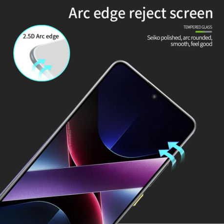 Захисне скло PINWUYO 9H 3D Full Screen на Xiaomi Poco X7 Pro - чорне
