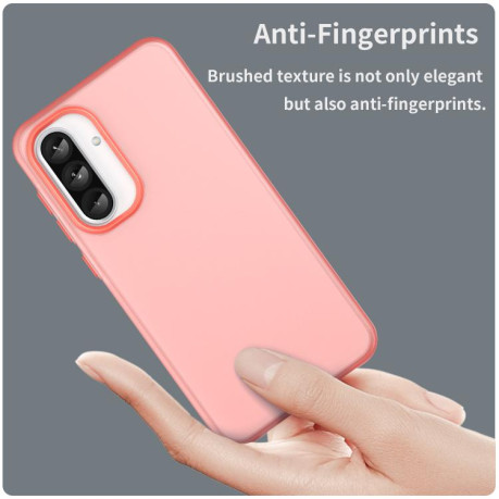 Противоударный чехол Frosted Translucent TPU Hybrid PC для Samsung Galaxy A36 5G - красный