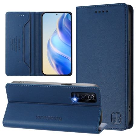 Чохол-книжка RC01 Dual-Folded Magnetic Suction RFID Leather на Vivo Y72 5G/iQOO Z3/Y52 5G - синій