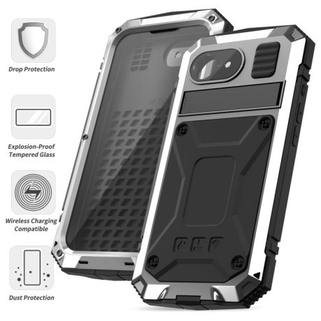 Противоударный чехол R-JUST Life Waterproof для  iPhone 16e - серебристый