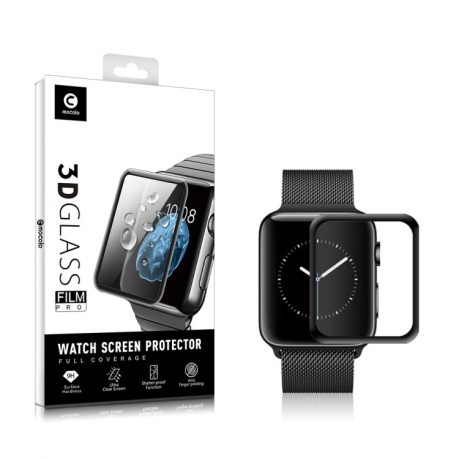 3D защитное стекло Apple Watch Series 5 / 4 44mm 2ед. mocolo 0.33mm 9H -черное
