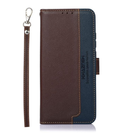 Чехол-книжка KHAZNEH Litchi Texture для Xiaomi Redmi Note 14 4G 164.84mm - коричневый