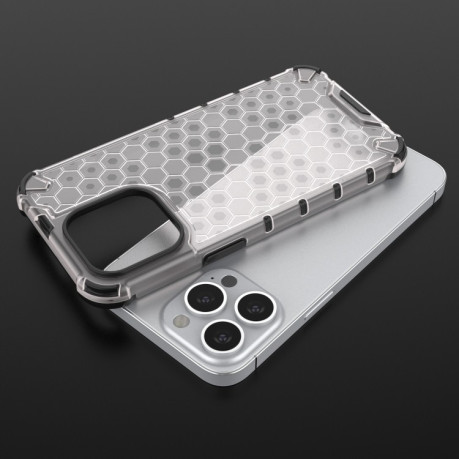 Противоударный чехол Honeycomb на  iPhone 14 Pro - белый