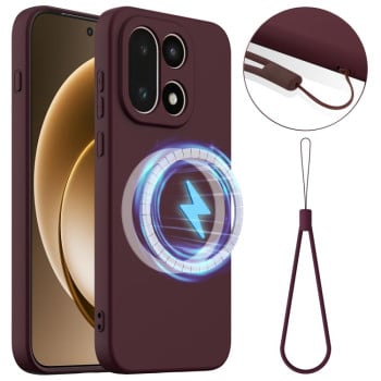 Силиконовый чехол Shockproof Silicone с Magsafe на OnePlus 15 — сливовый